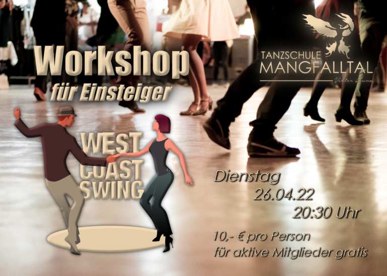 Workshop „West Coast Swing“ am Dienstag, den 26.04.22